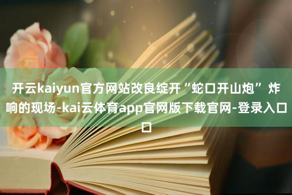 开云kaiyun官方网站改良绽开“蛇口开山炮” 炸响的现场-kai云体育app官网版下载官网-登录入口
