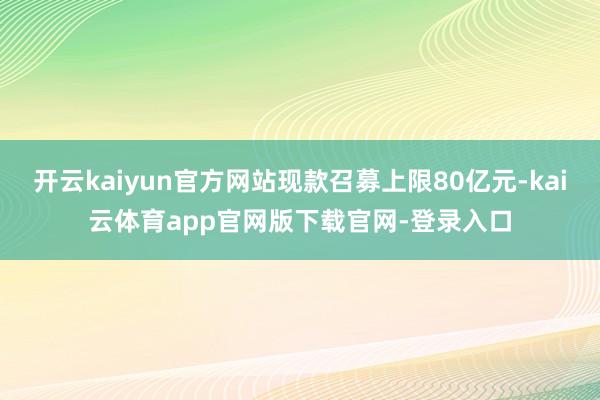 开云kaiyun官方网站现款召募上限80亿元-kai云体育app官网版下载官网-登录入口